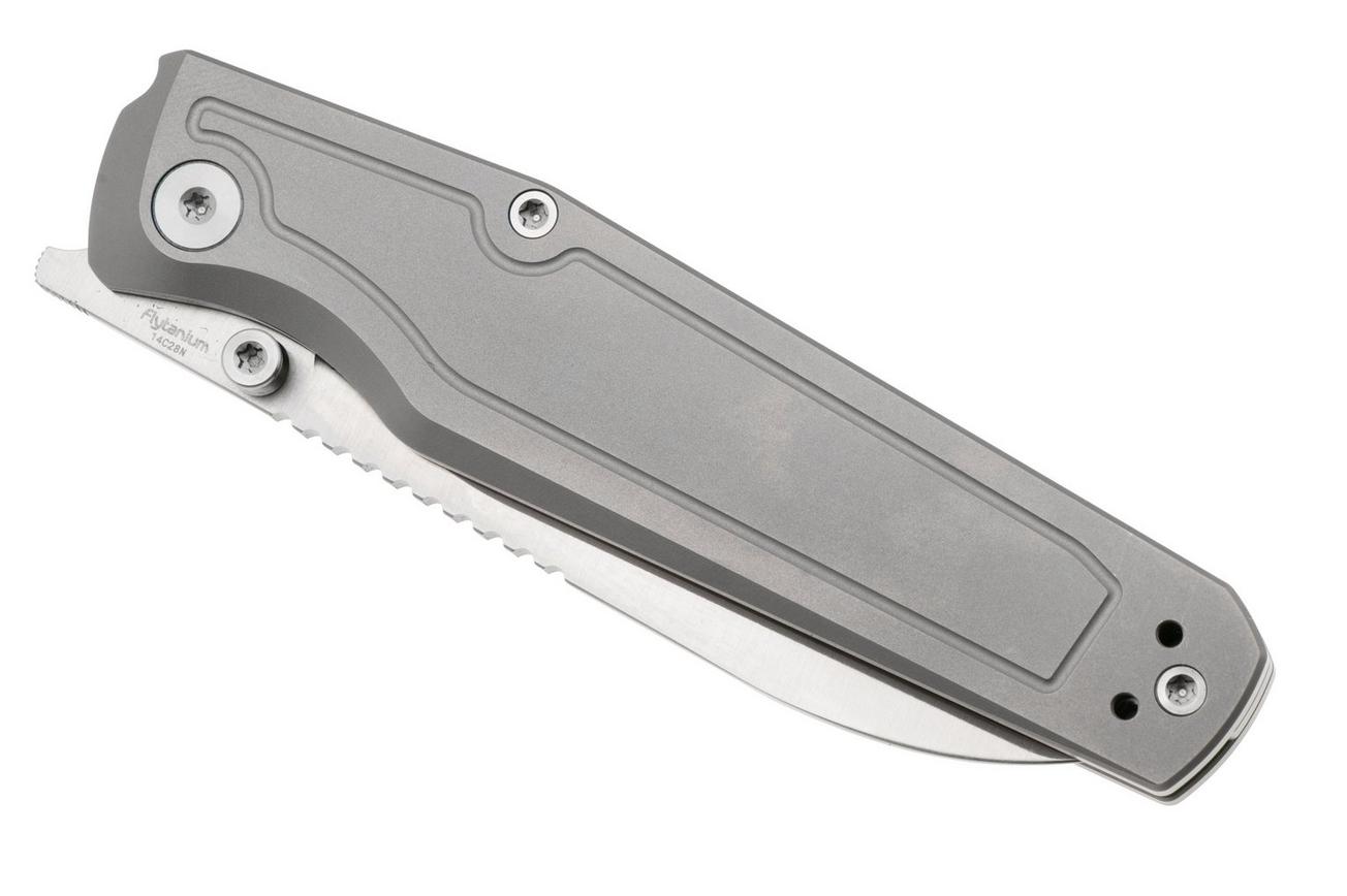 Flytanium Concourse 1445 Satin 14C28N, Blasted Titanium zakmes, Demeter Designworks design