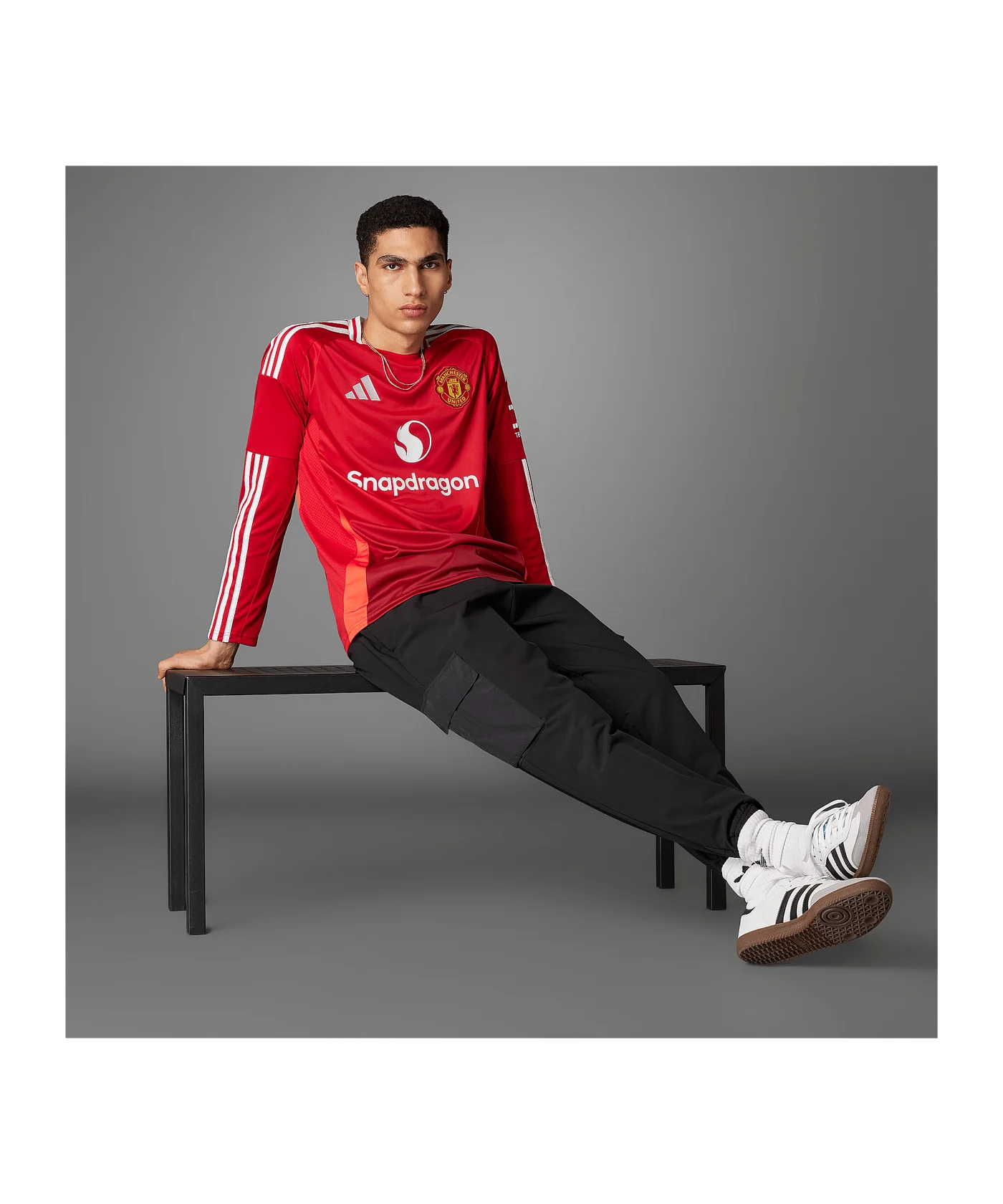 adidas Manchester United Trikot Langarm Home 2024/2025 Rot