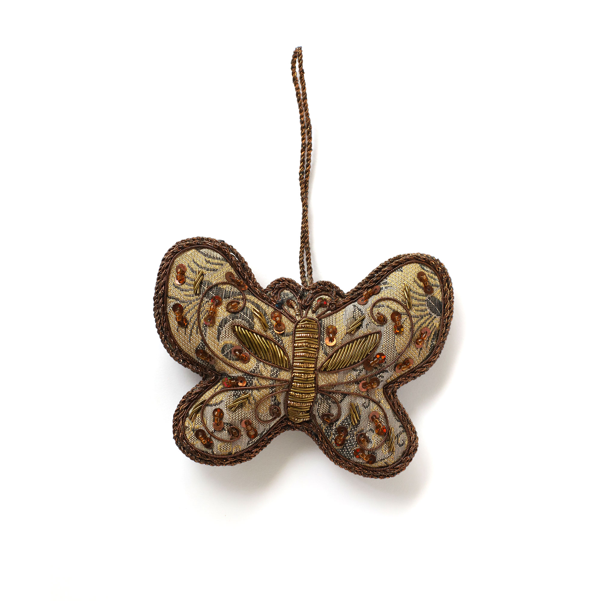 Stoffornament 'Schmetterling', Brauntöne, Ø 10 cm von fischer's lagerhaus