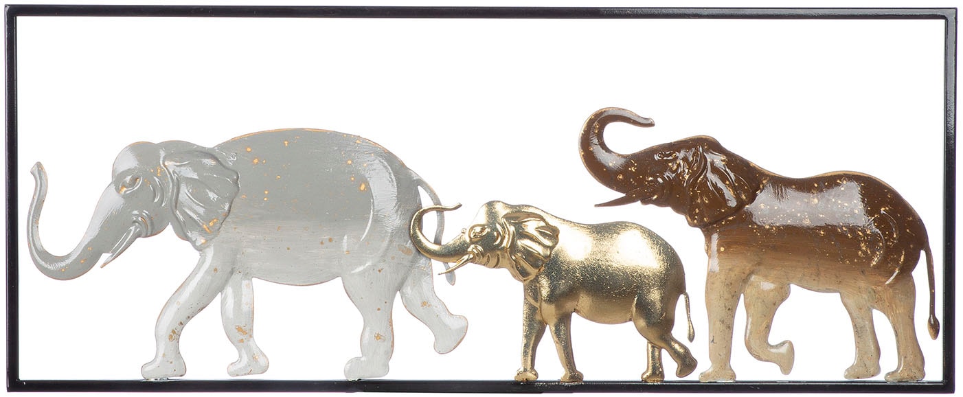 Casablanca by Gilde Wanddekoobjekt »Wandrelief rechteckig Savanne braun; goldfarben; grau H. 25 cm«