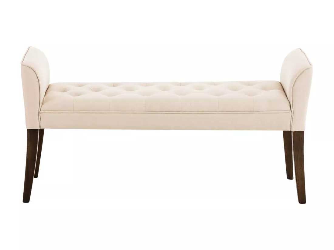 Banquette - Similicuir & Bois - Crème - Cleopatra
