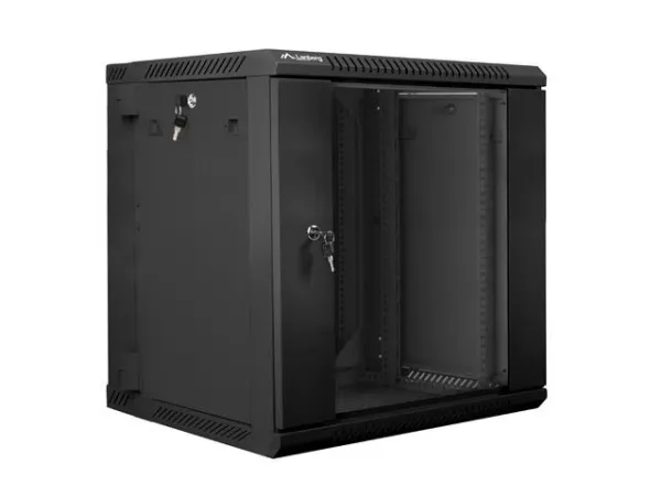 Lanberg - Rack kabinet - vægmonterbar - sort, RAL 9004 - 9U - 19