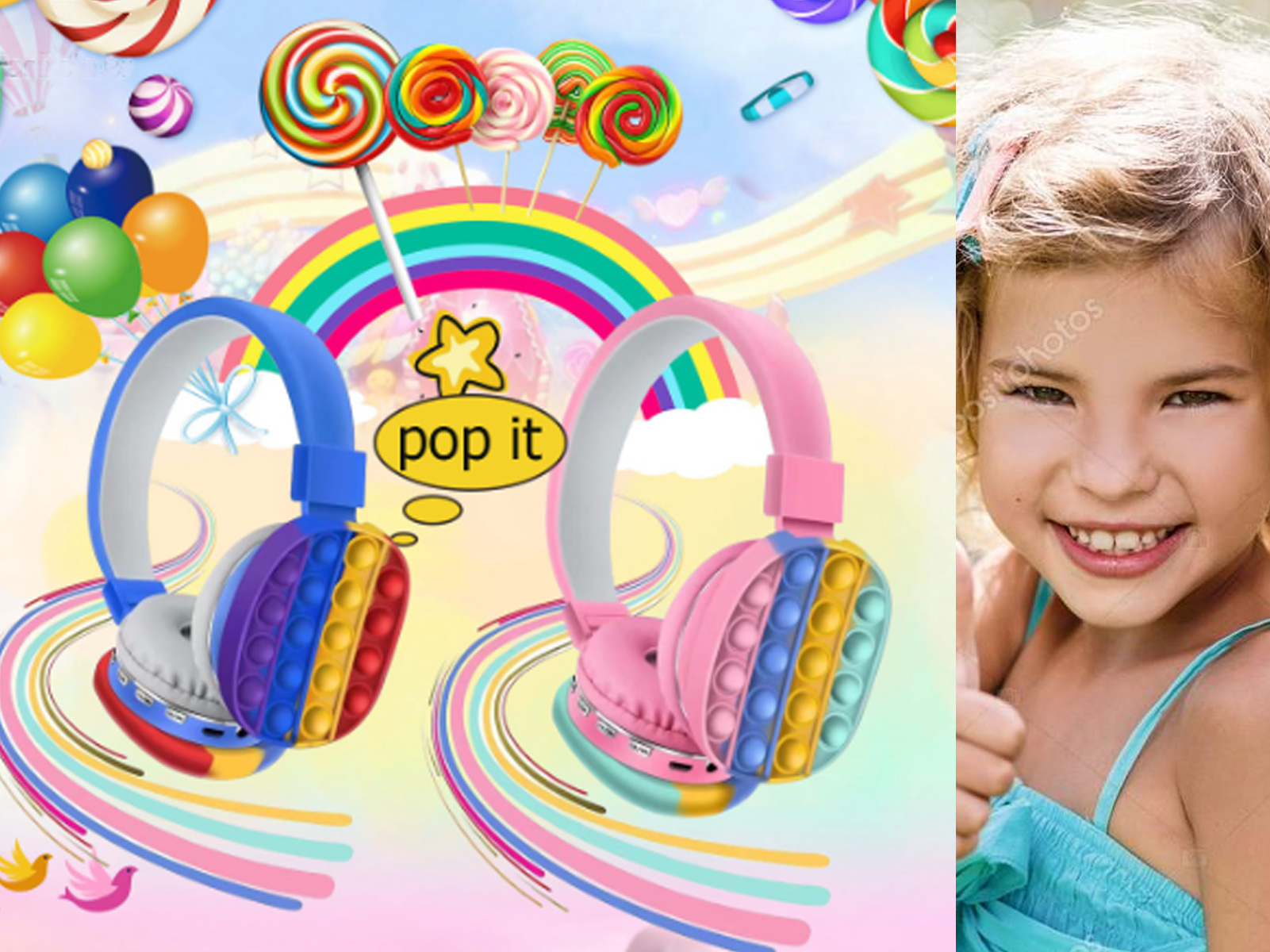 Auriculares Bluetooth 5,0 Inalámbricos Pop It Klack Compatível Com Iphone Xiaomi Samsung Huawei