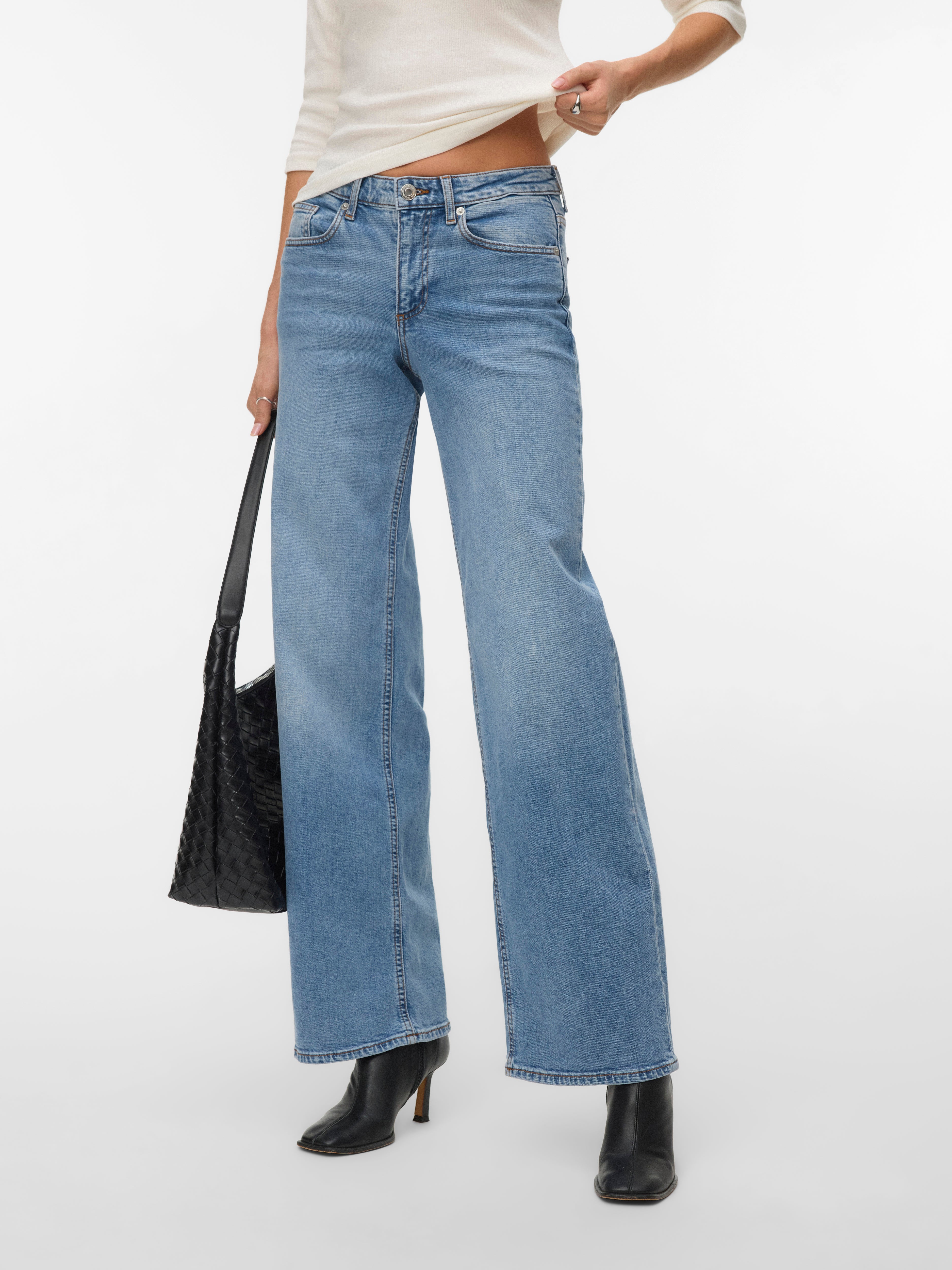 VMSANDIE-STRETCH Mid rise Wide leg fit Jeans