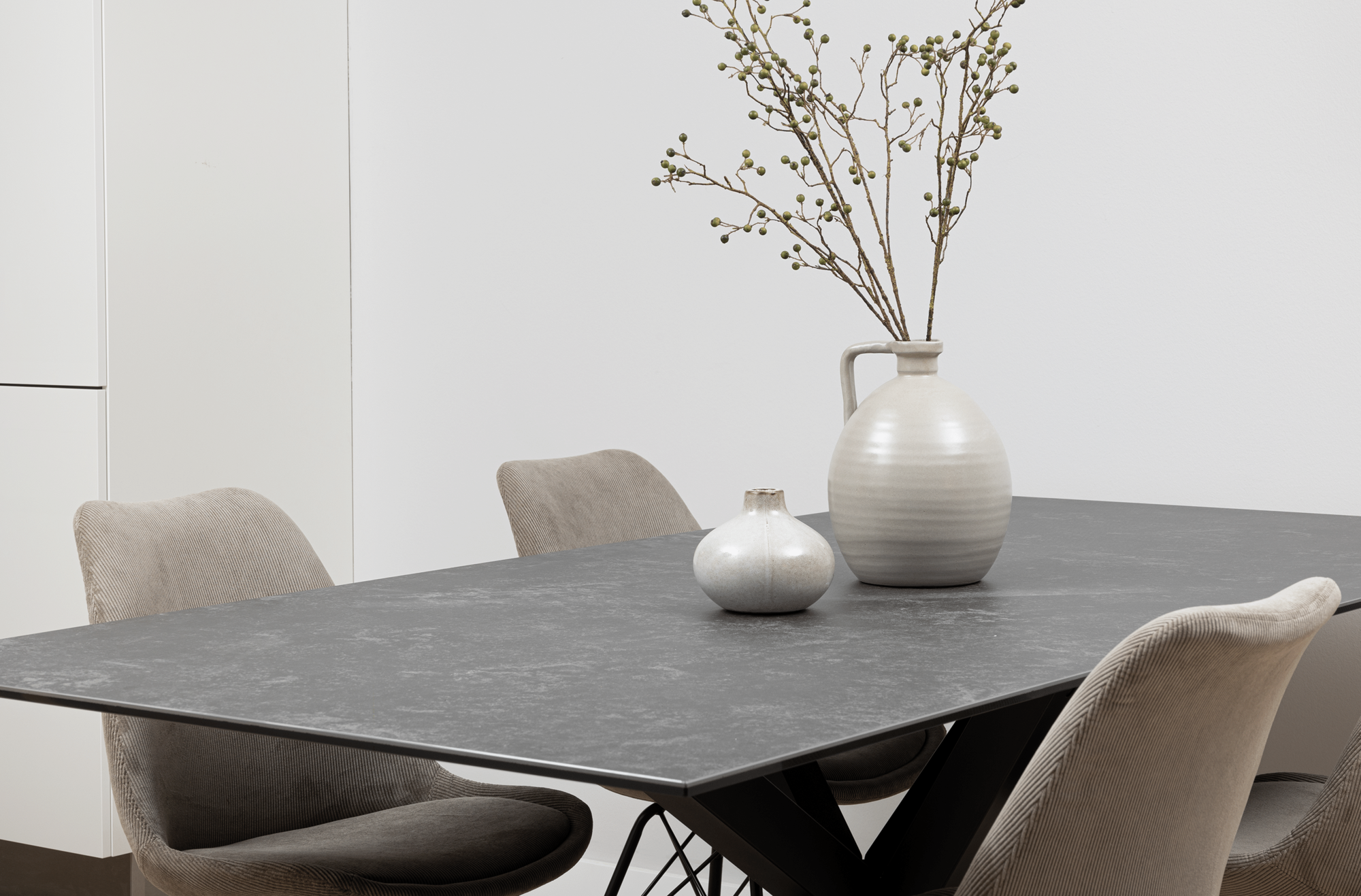 Eettafel Cardiff 200x100 cm keramiek zwart blad