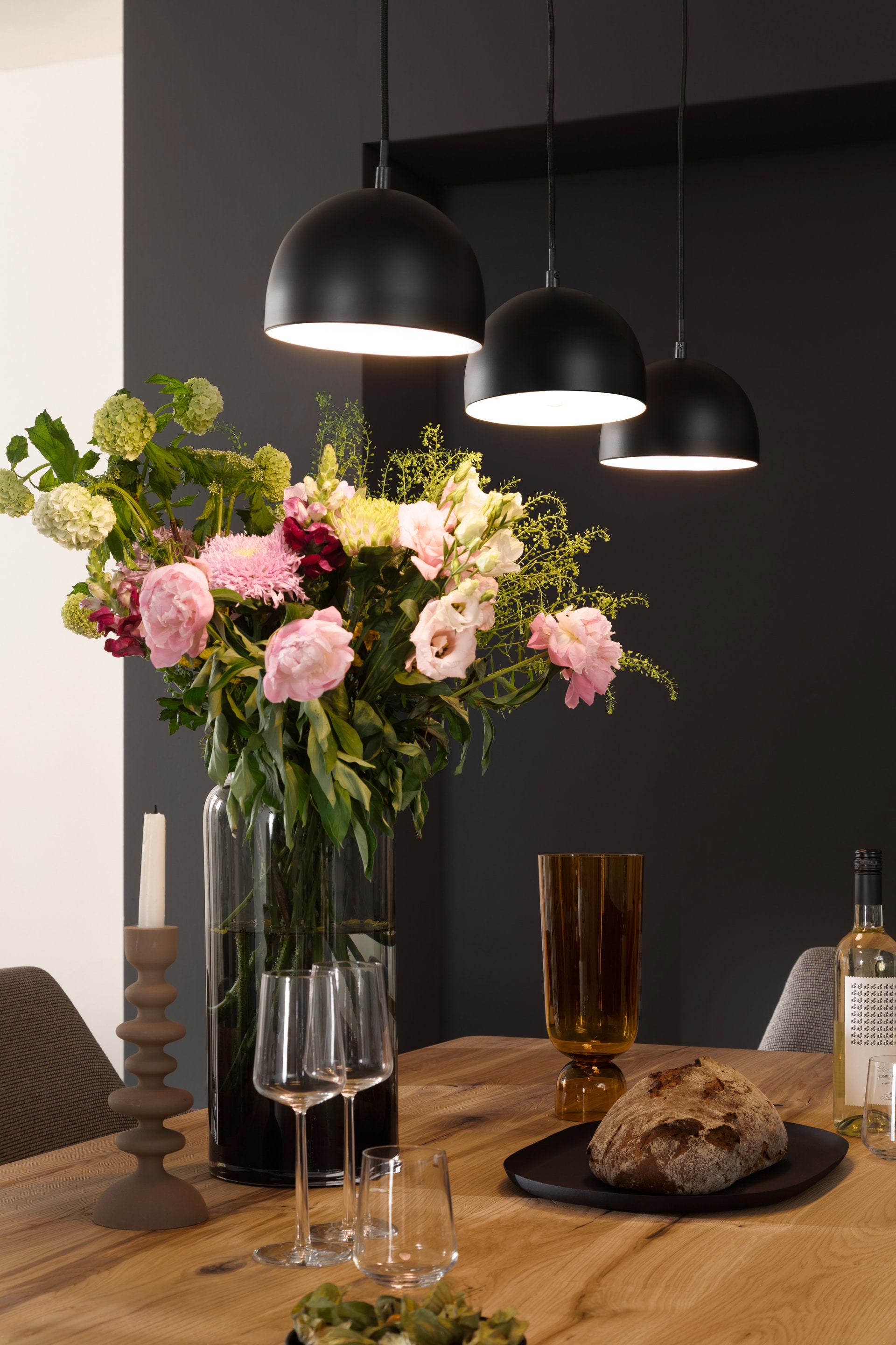 easy! by FHL Retrofit Balkenpendel Kia schwarz 105x18cm 140cm 3-flammig