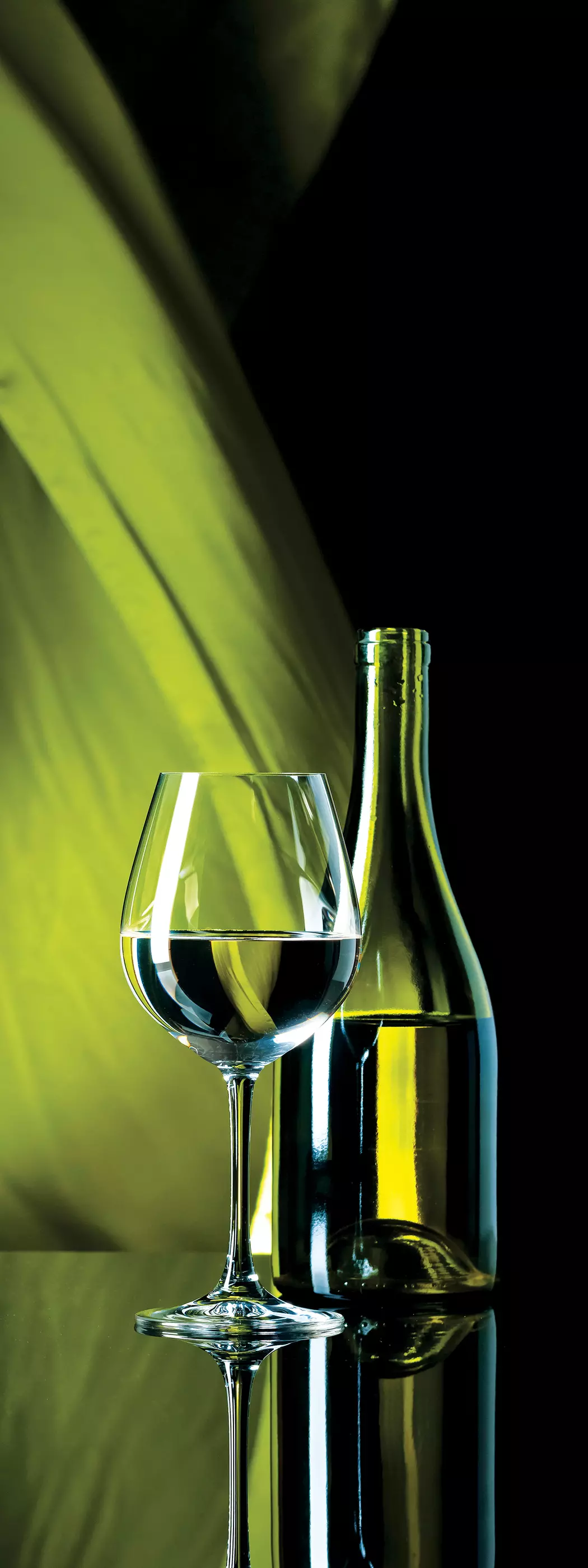 Glasbild 30 x 80 cm White Wine IV