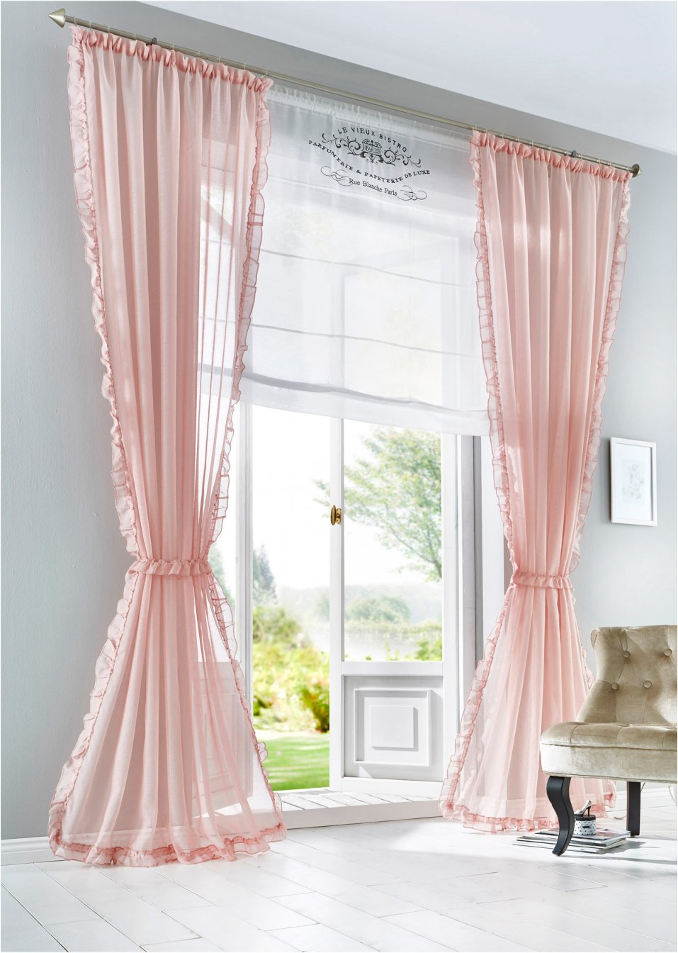 Store bateau transparent avec broderie