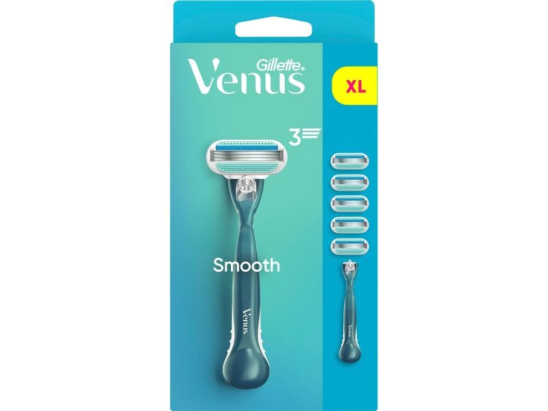 Gillette Venus Damenrasierer Venus Smooth 5er   Handstück Damenrasierer mit wiederverwendbarem Handstück