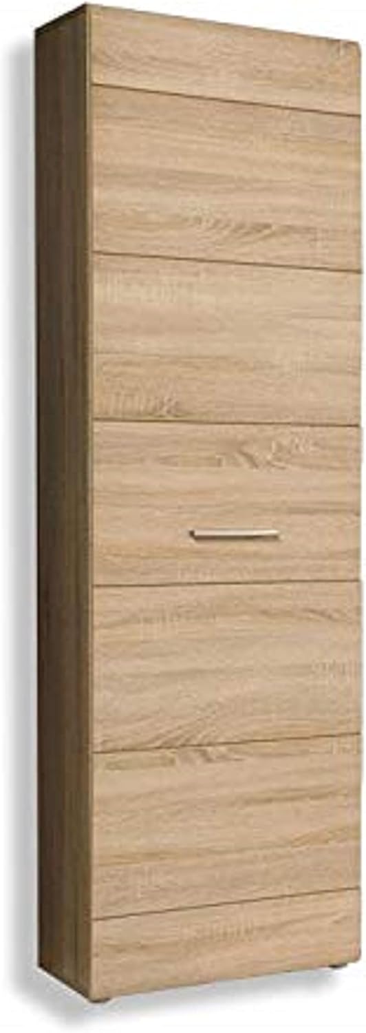 FORTE COMBINO SPEZIAL Schrank 55, Kleiderschrank klein Flurschrank schmal Garderobenschrank 1-türig mit Einlegeboden und Kleiderstange, Holzdekor: Sonoma Eiche, 55 cm breit x 194 cm hoch x 35 cm tief HI9976585