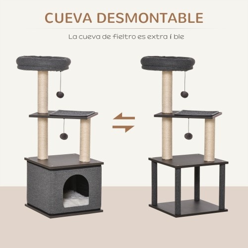 Arranhador para gatos PawHut com toca