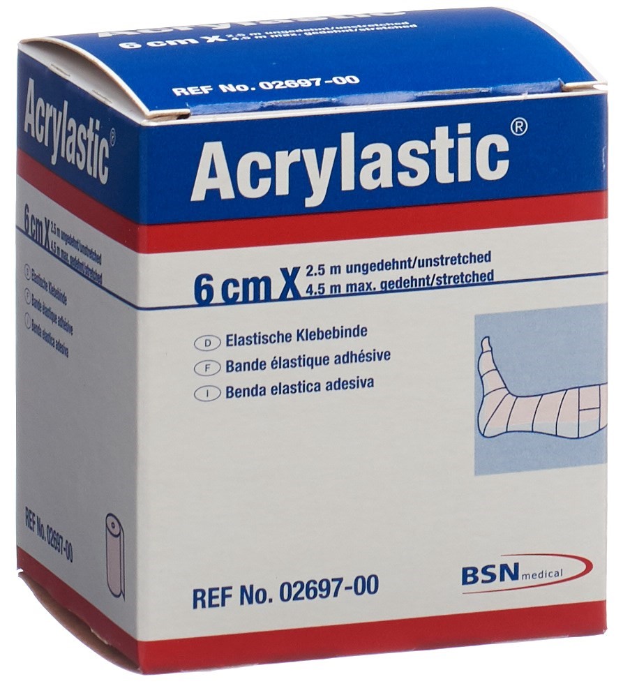 Acrylastic Pflasterbinde 2.5mx6cm elastisch 1 Stk