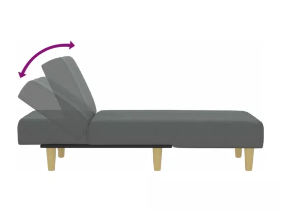 Prolenta Premium - Chaise longue gris foncé tissu