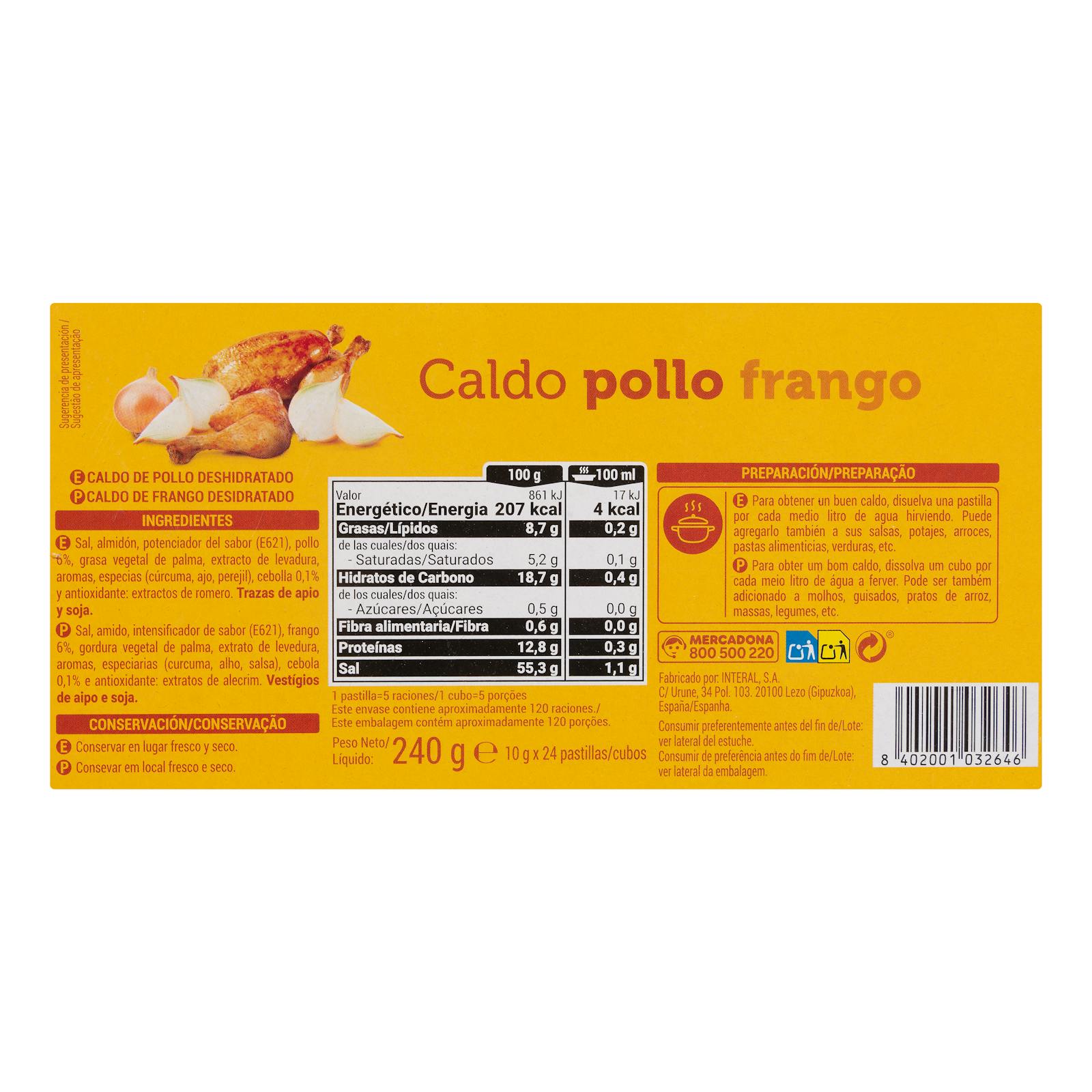 Bouillon de poulet Hacendado en comprimés