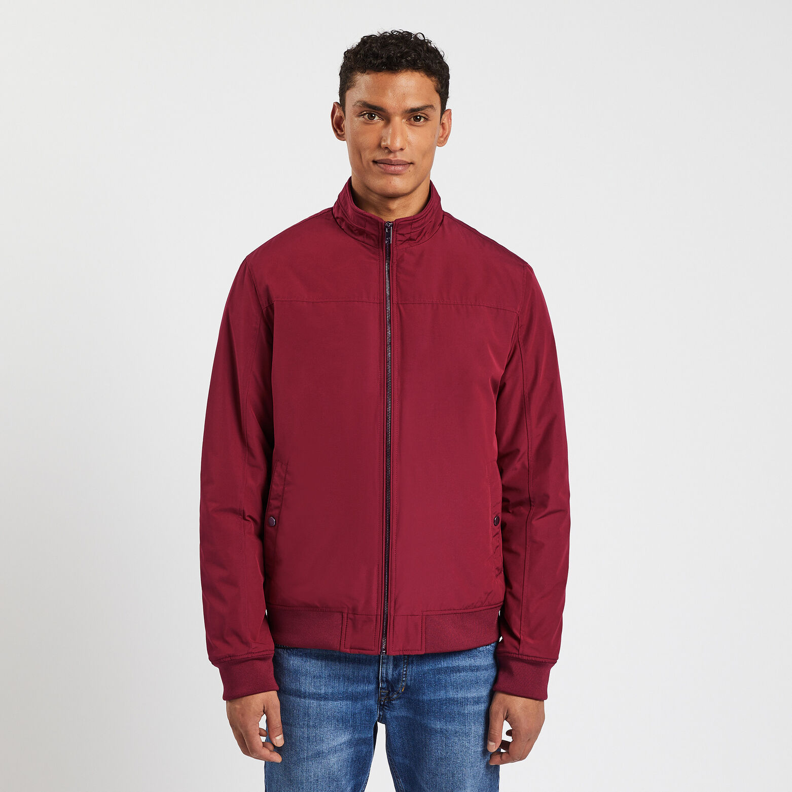 Blouson rembourré col montant Marron