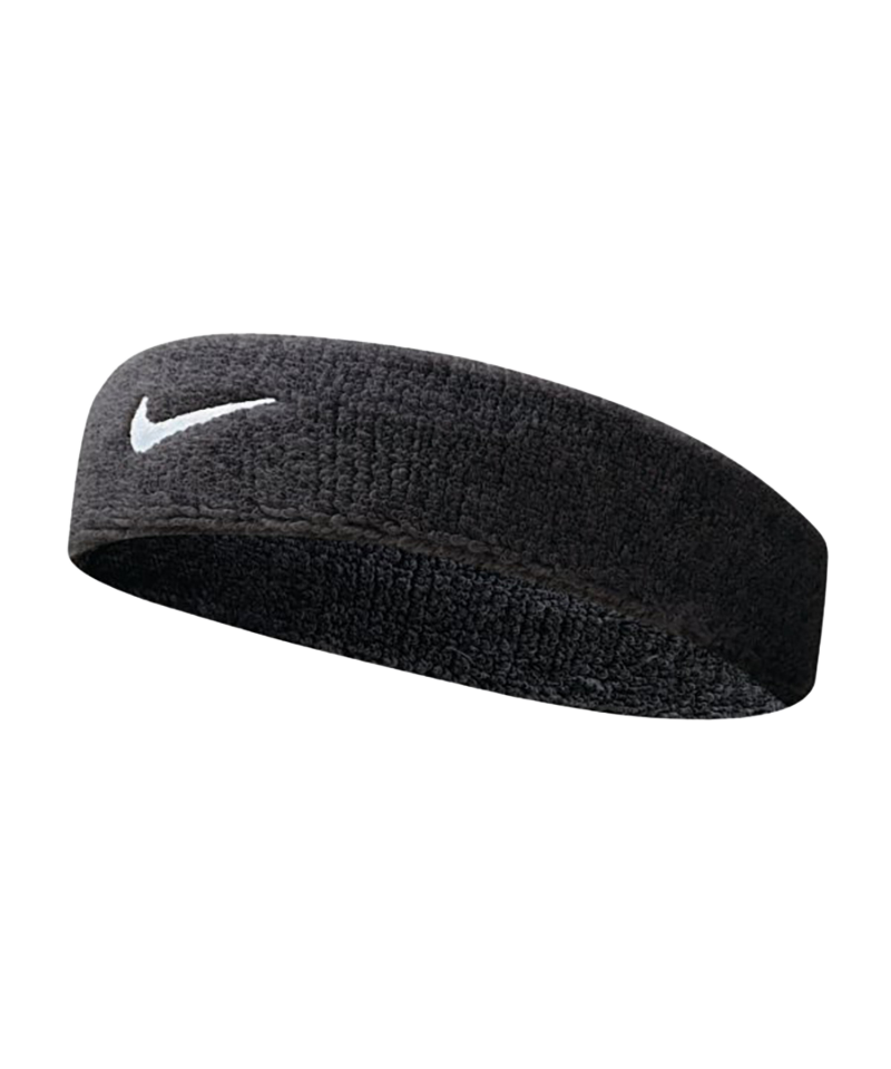 Nike Swoosh Stirnband Schwarz Weiss F010