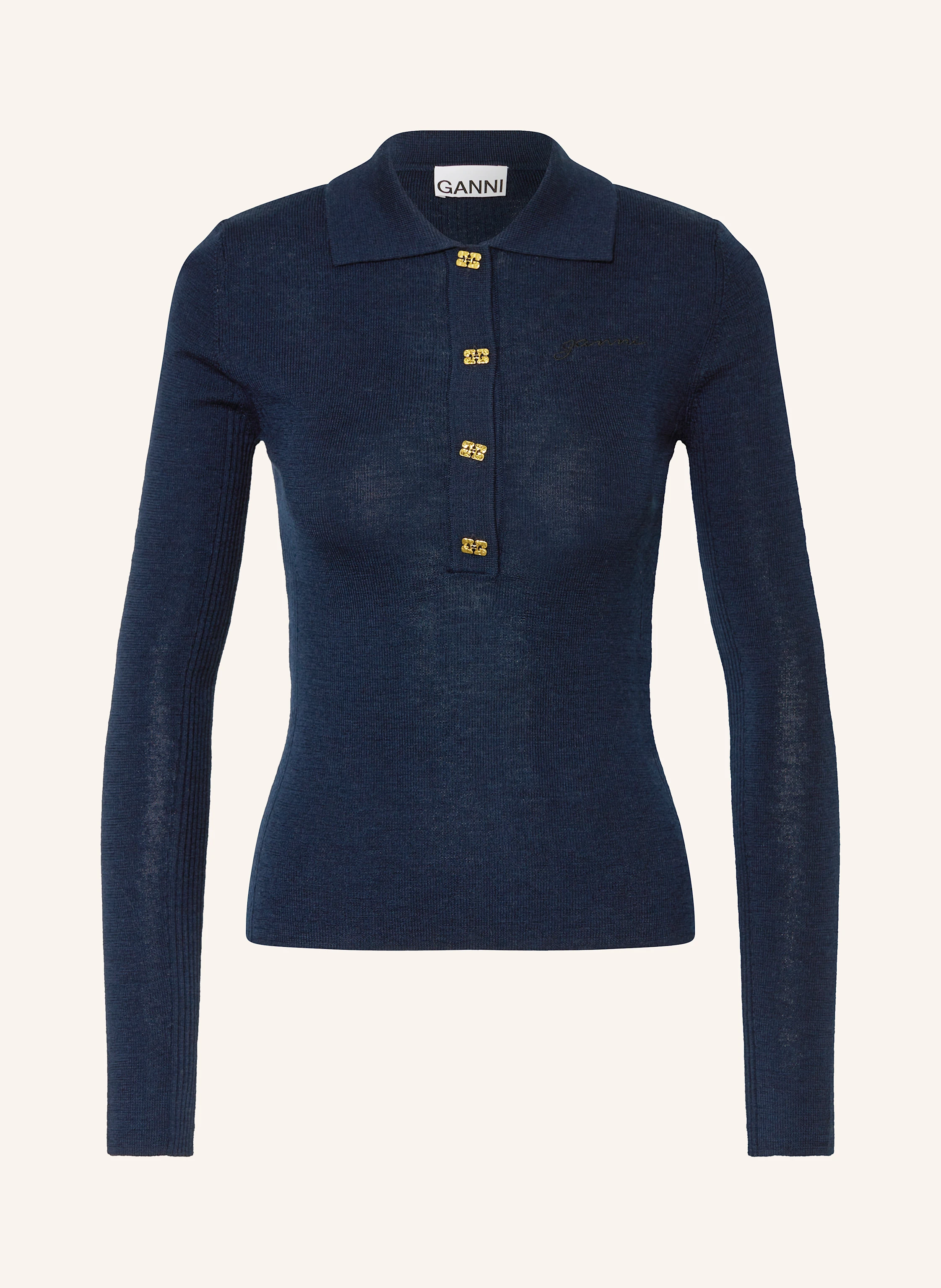 GANNI Strick-Poloshirt