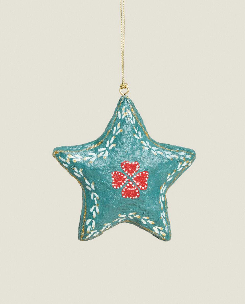 ESTRELA DE PAPEL MÓCHÉ DECORAÇÃO DE NATAL