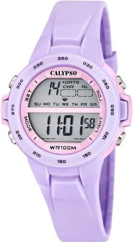 CALYPSO WATCHES - Chronograaf Junior Collection - Kinderhorloge - Lila - Digitaal horloge - Tot 10 bar waterdicht
