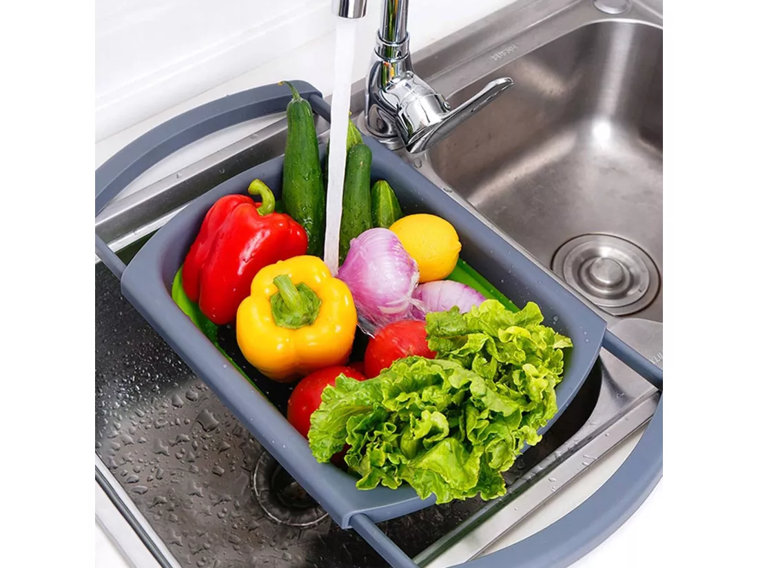 Panier pliable pour lave-vaisselle Well Home, vert et gris