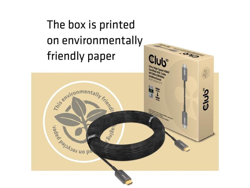 Club 3D Optisches Kabel CAC-1379 4K120Hz/8K 60Hz HDMI - HDM Aktives optisches Ultra-High-Speed HDMI-Kabel mit 20 Metern Länge