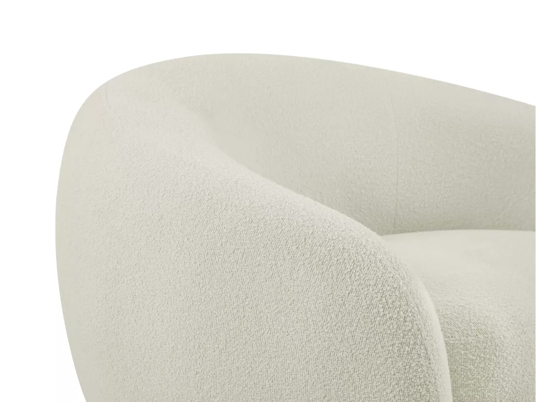 Fauteuil en tissu bouclette blanc ivoire BOVANA de Pascal Morabito