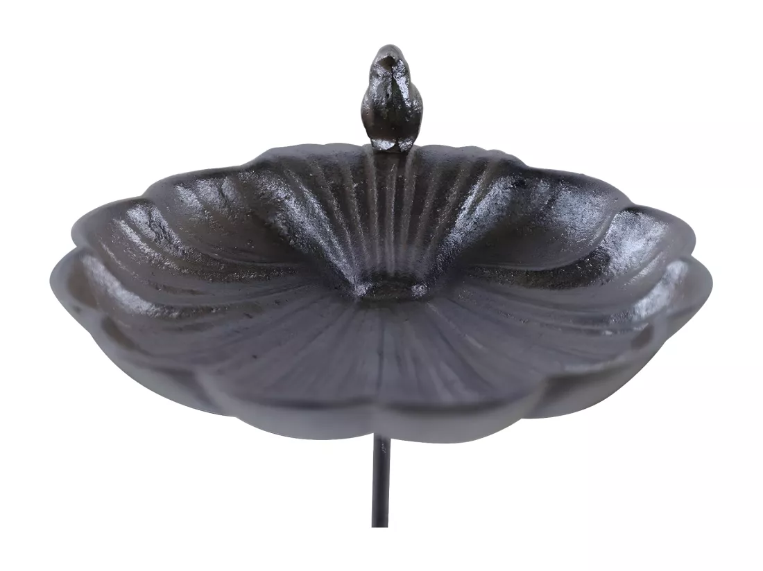 Abreuvoir oiseau sur pied fonte Fonte Marron - Décoration d'Autrefois