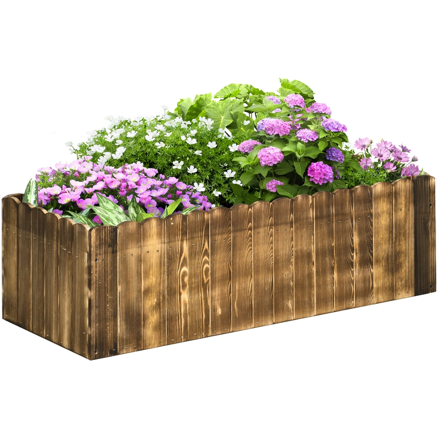 Outsunny Hochbeet mit Holzplatte braun