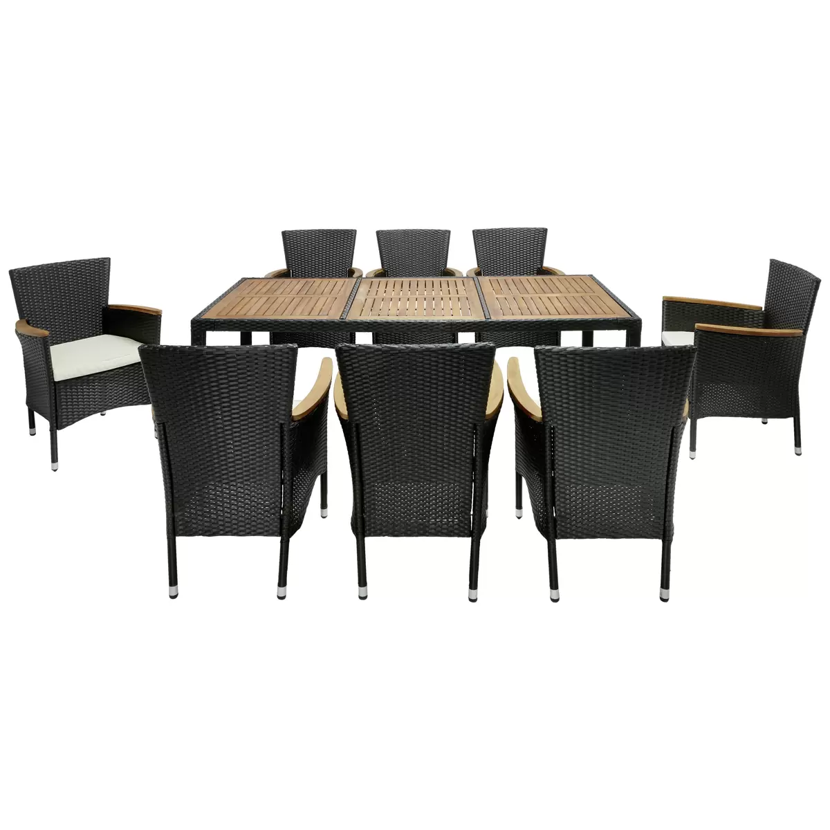 James Wood Gartengarnitur Moa 9-Teilig schwarz,beige,braun