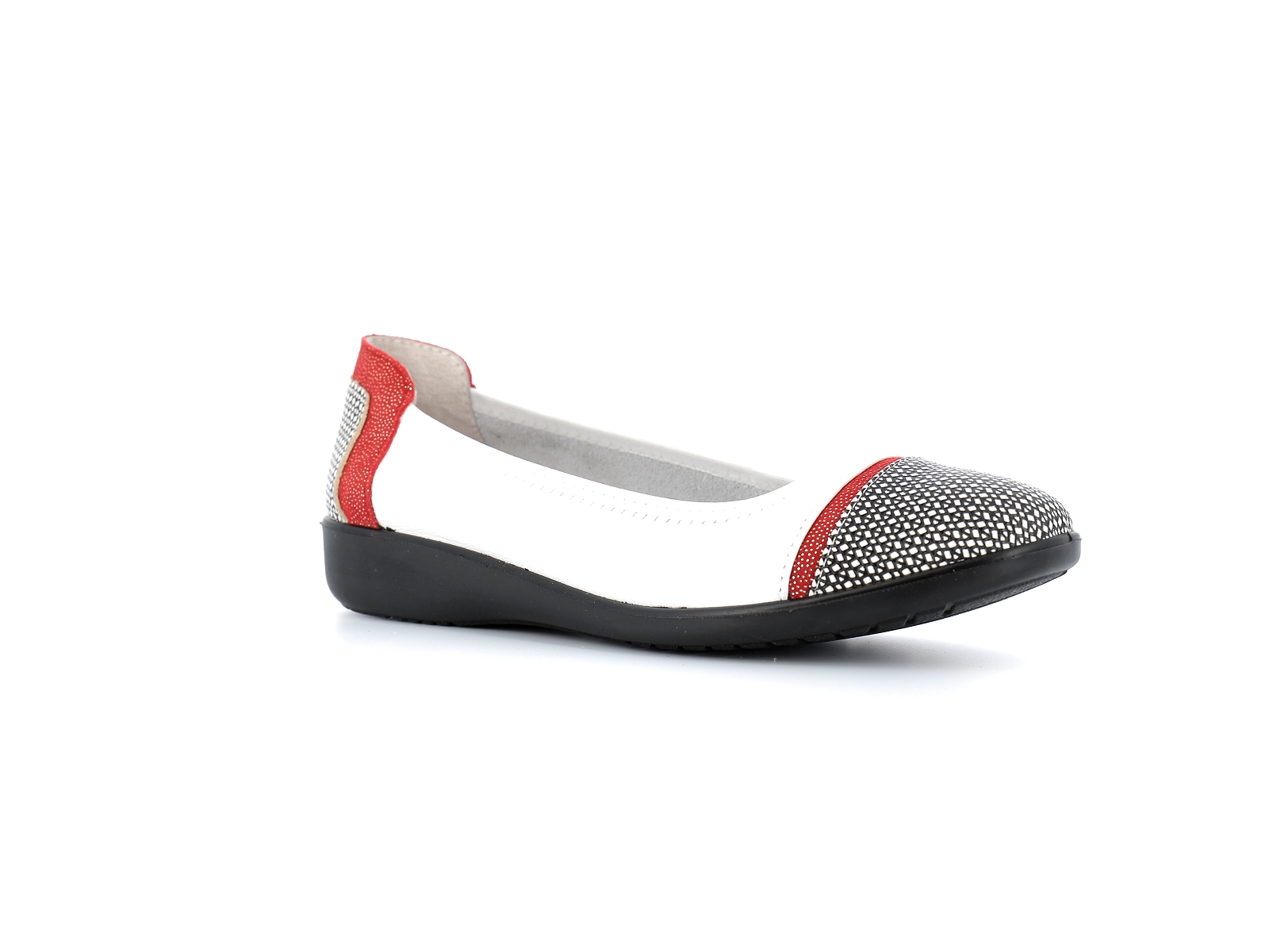 Inea-ROYAL Cuir Blanc Rouge
