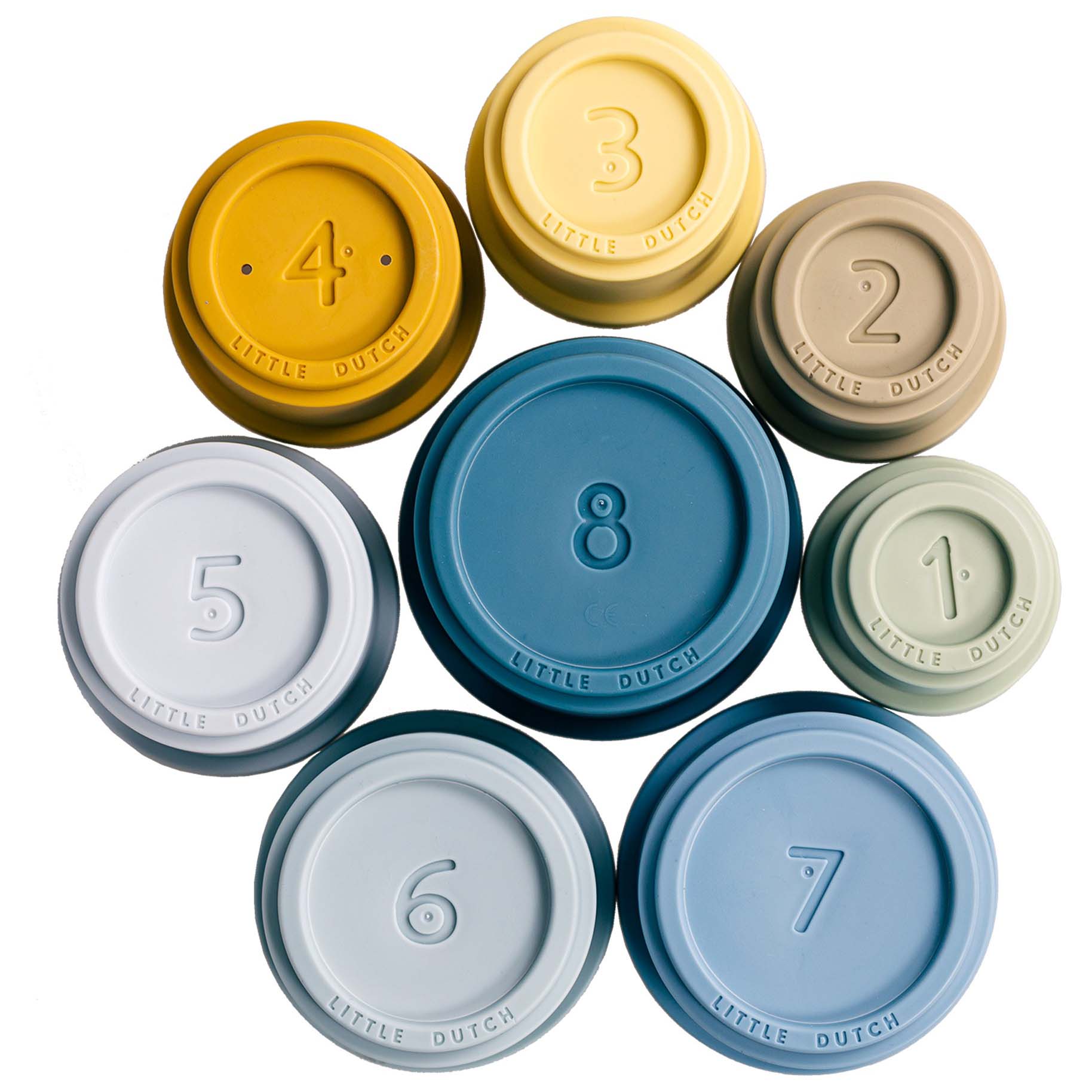 Little Dutch stapelbekers - 8 stuks blauw