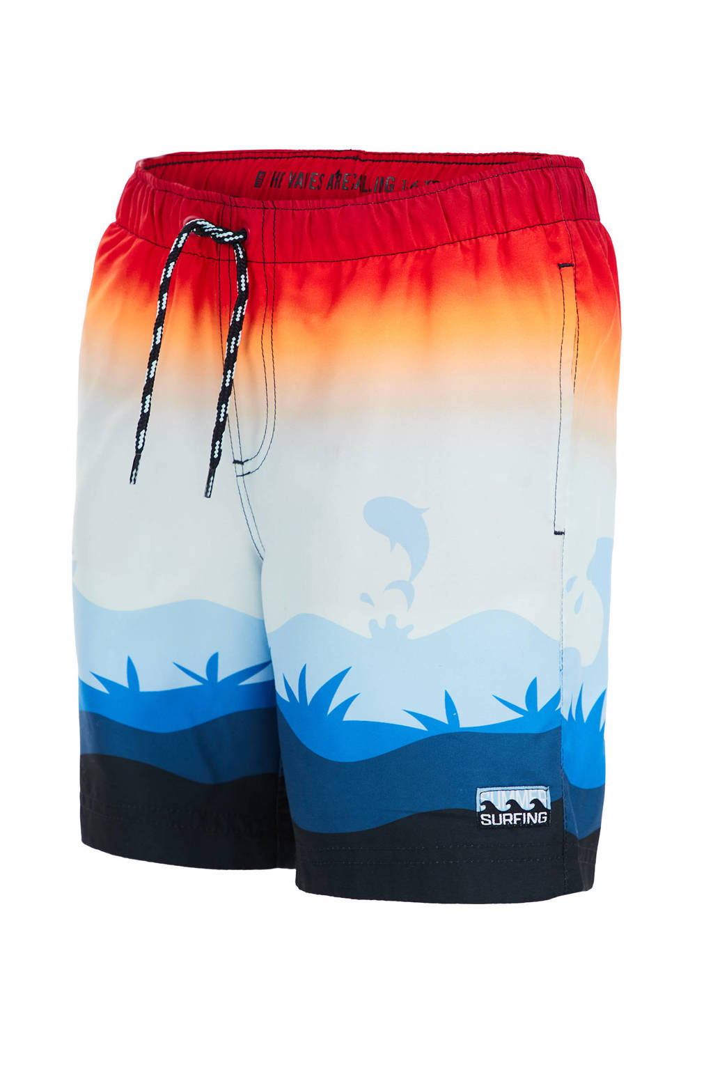 zwemshort rood/blauw/oranje
