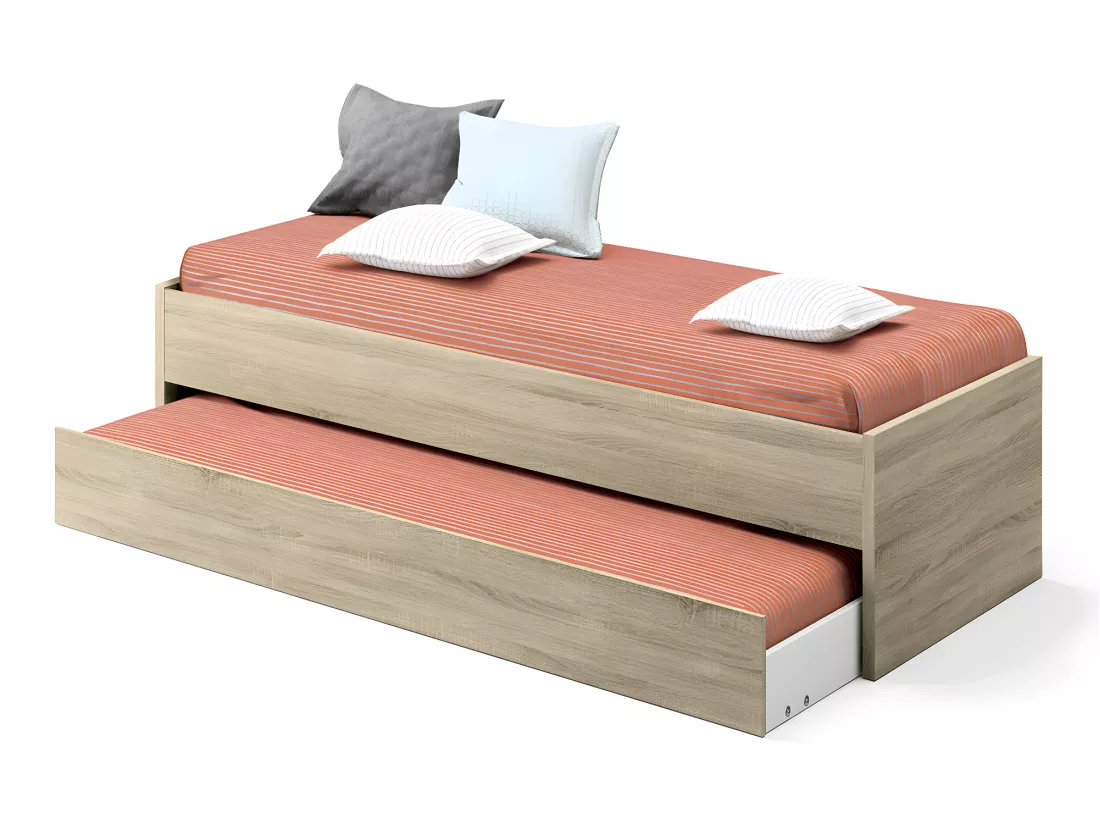 Lit gigogne coloris Cambrian - Hauteur 54 x Longueur 202 x Profondeur 97 cm