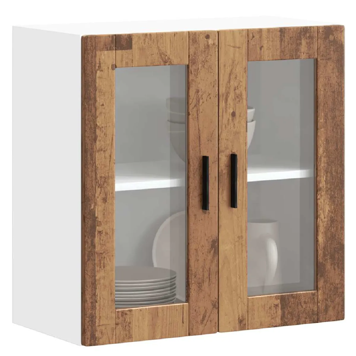 vidaXL Armoire murale Porto - Vieux bois