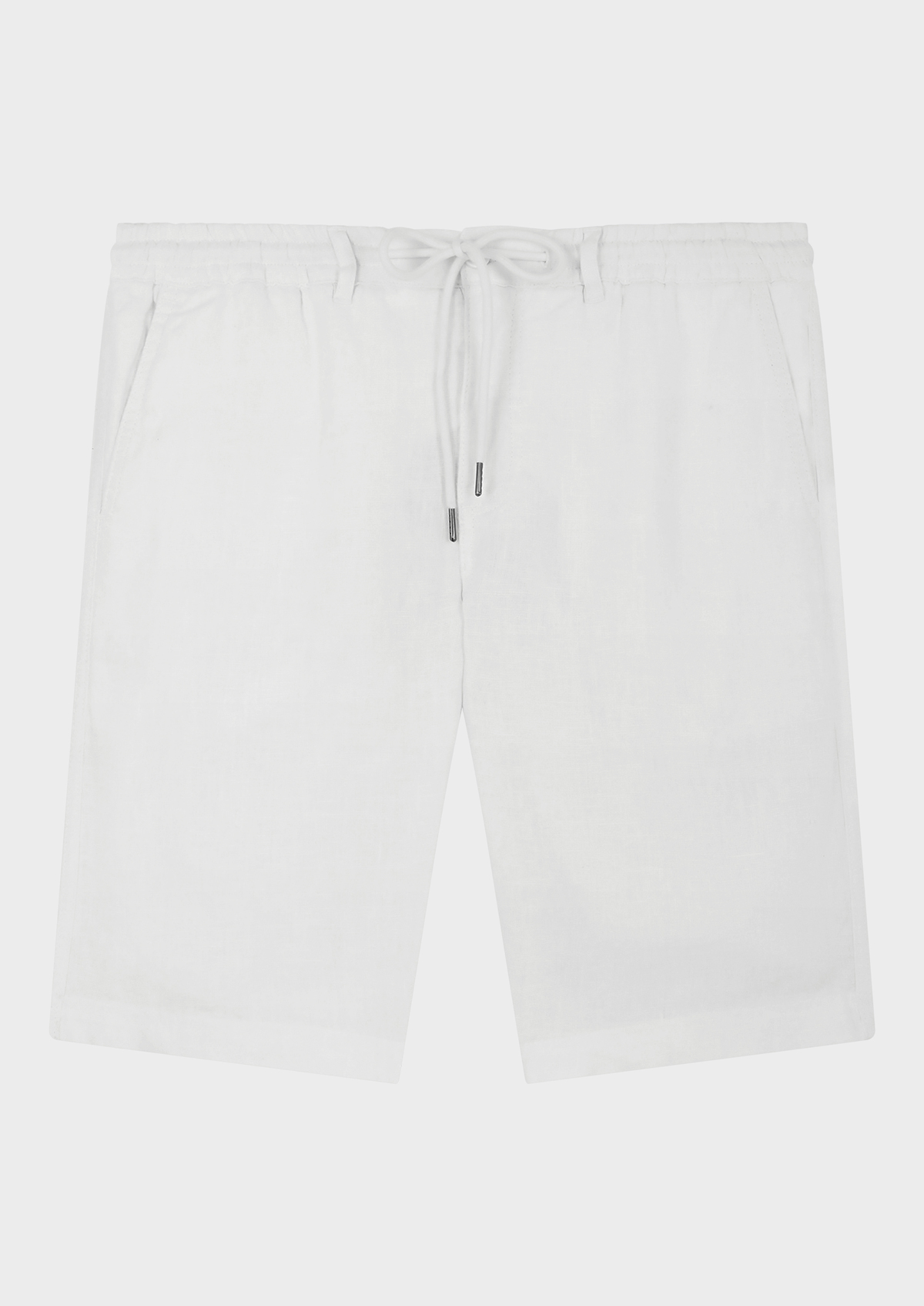 Bermuda en lin uni blanc