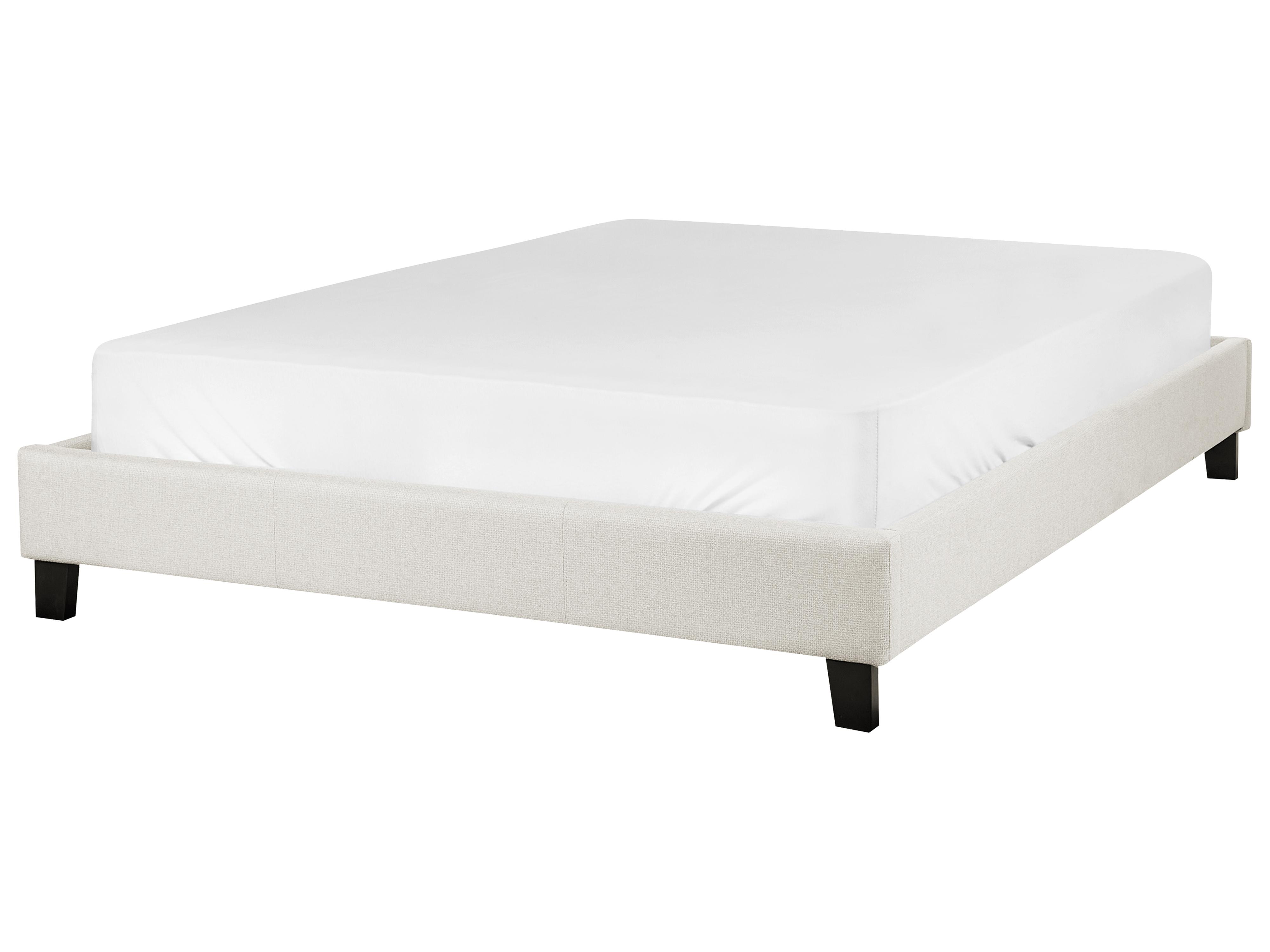 Bed zonder hoofdbord Stof ROANNE 140 x 200 cm Lichtbeige