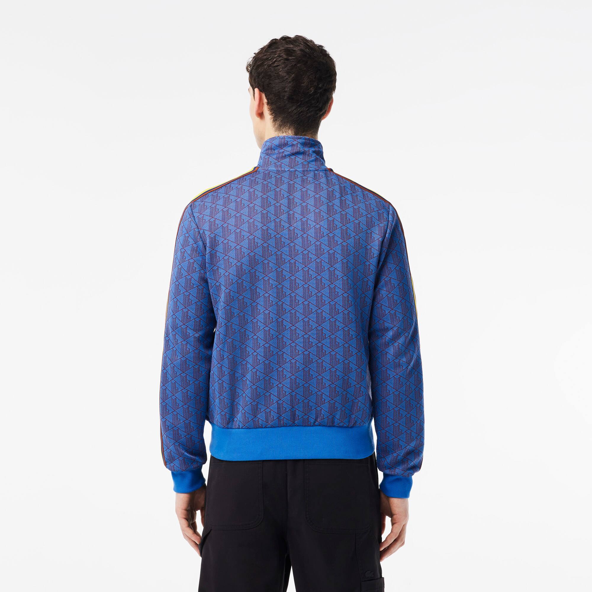Sweatjacke mit Paris-Jacquard-Monogramm Sweatshirts - Blau - Lacoste - Herren