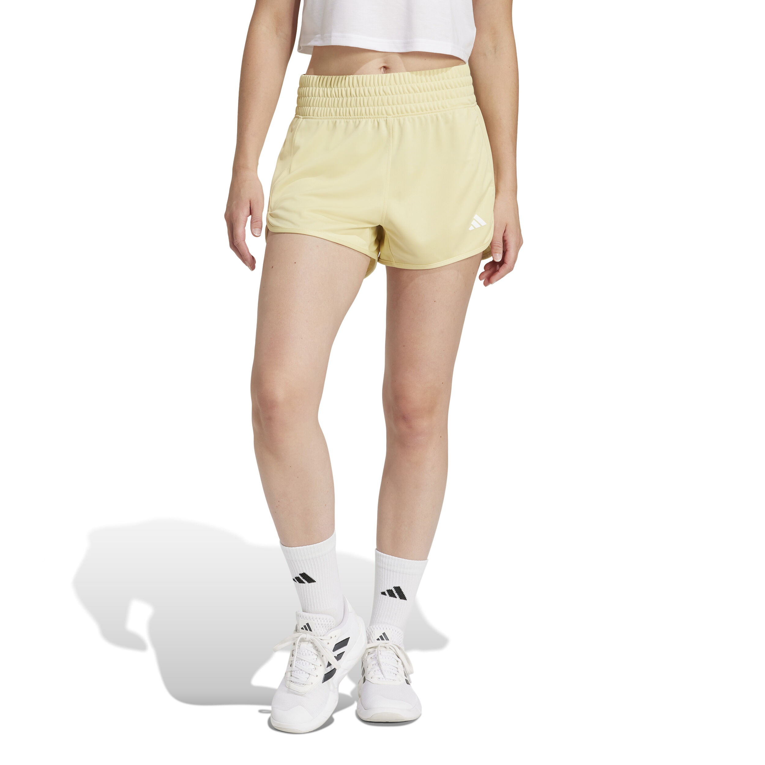 adidas Pacer Knit High 3in Shorts Femmes - Jaune