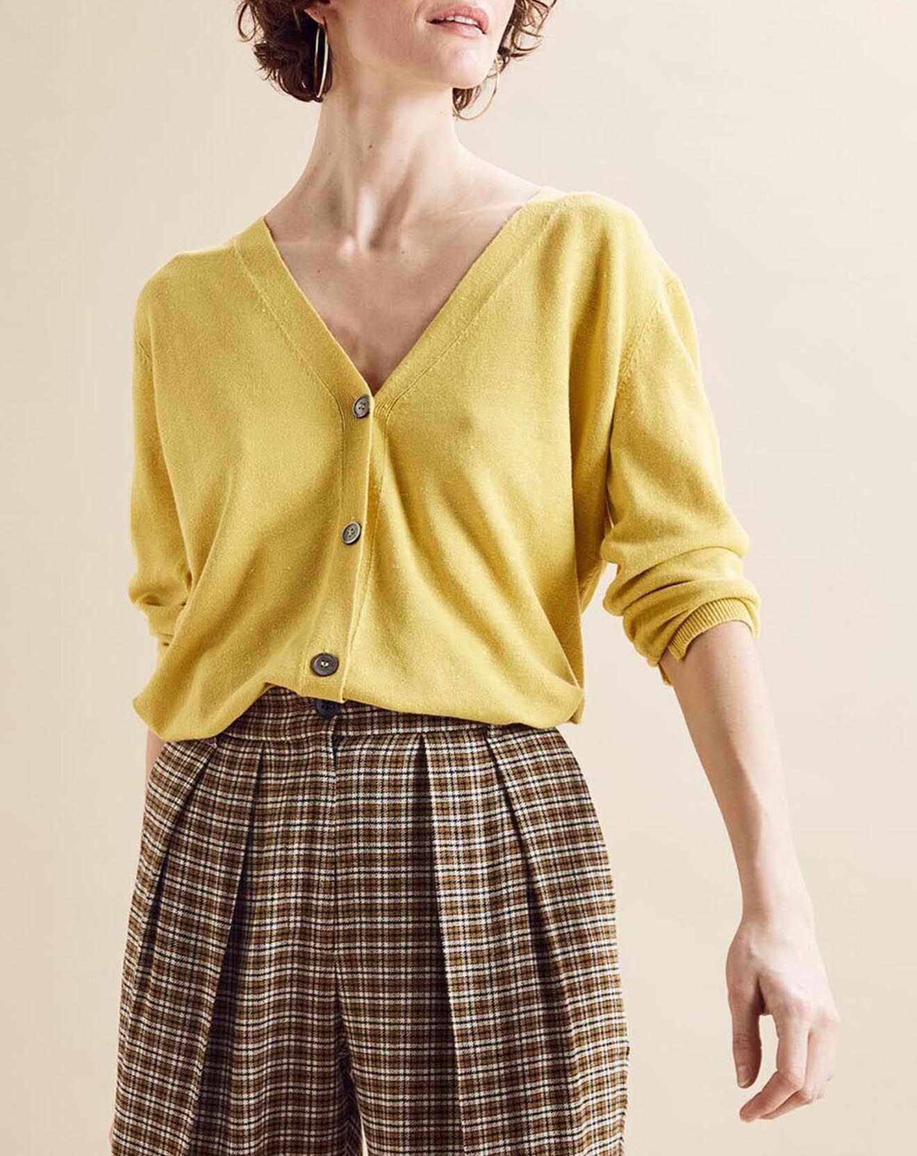 Chloé Stora Cardigan en Lin mélangé Ninja jaune