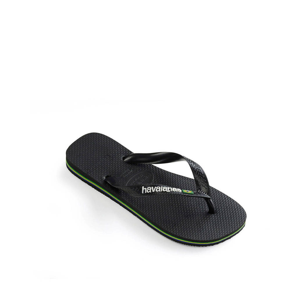 Havaianas Brasil Logoteenslippers zwart