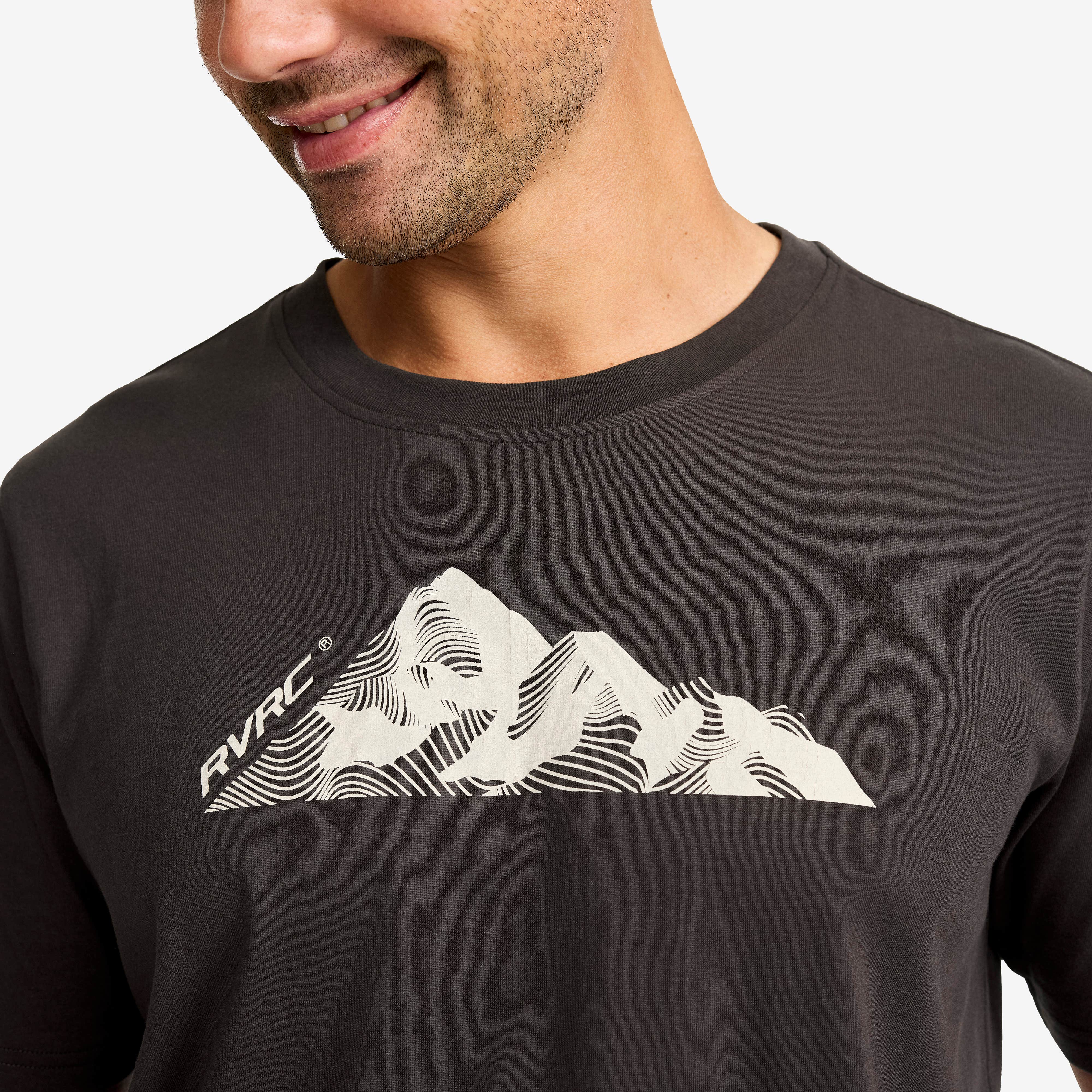 Easy Graphic Mount Lines T-shirt Herre Anthracite