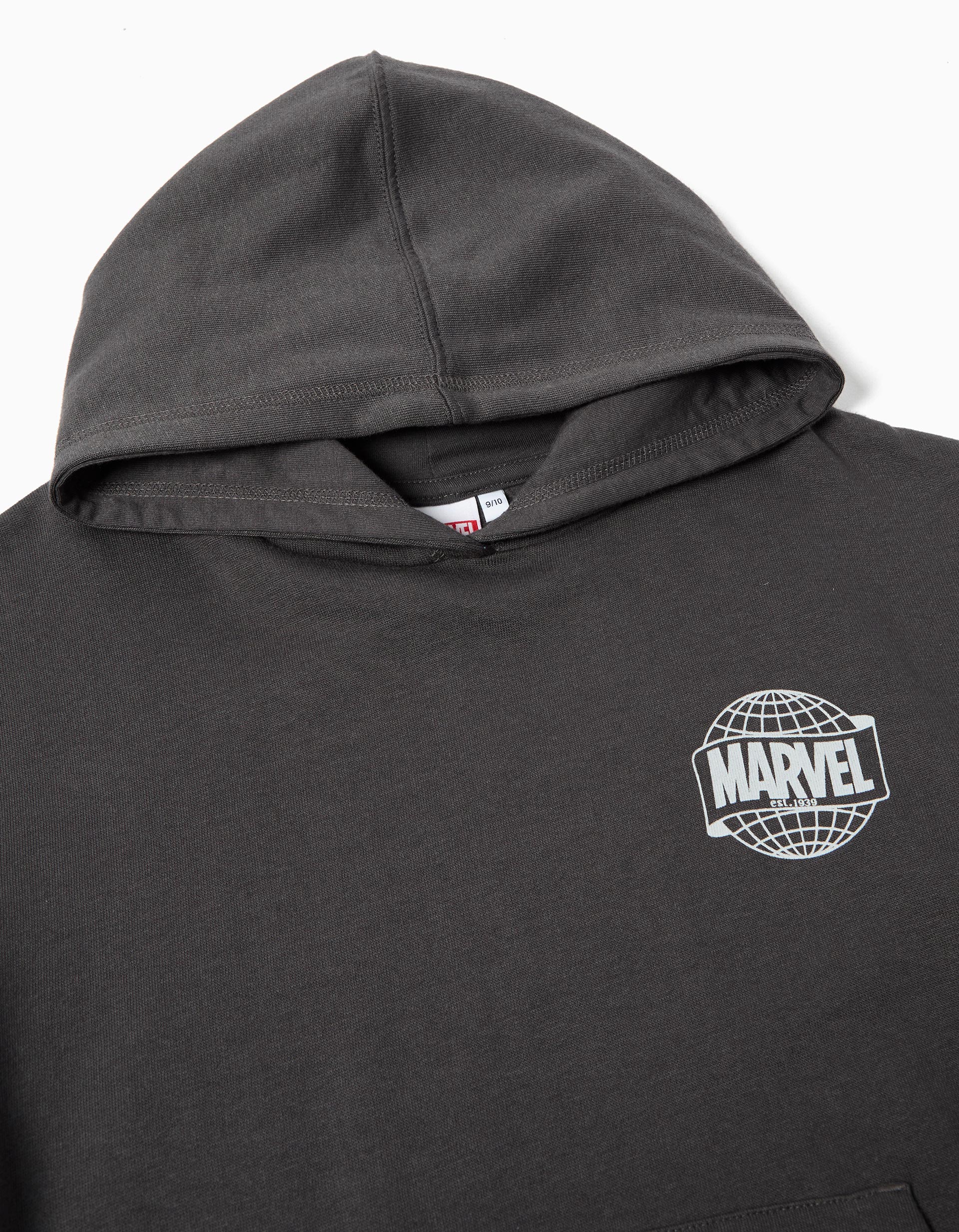 Sweatshirt de Felpa Capuz 'Marvel' ©Disney, Menino, Cinzento Escuro