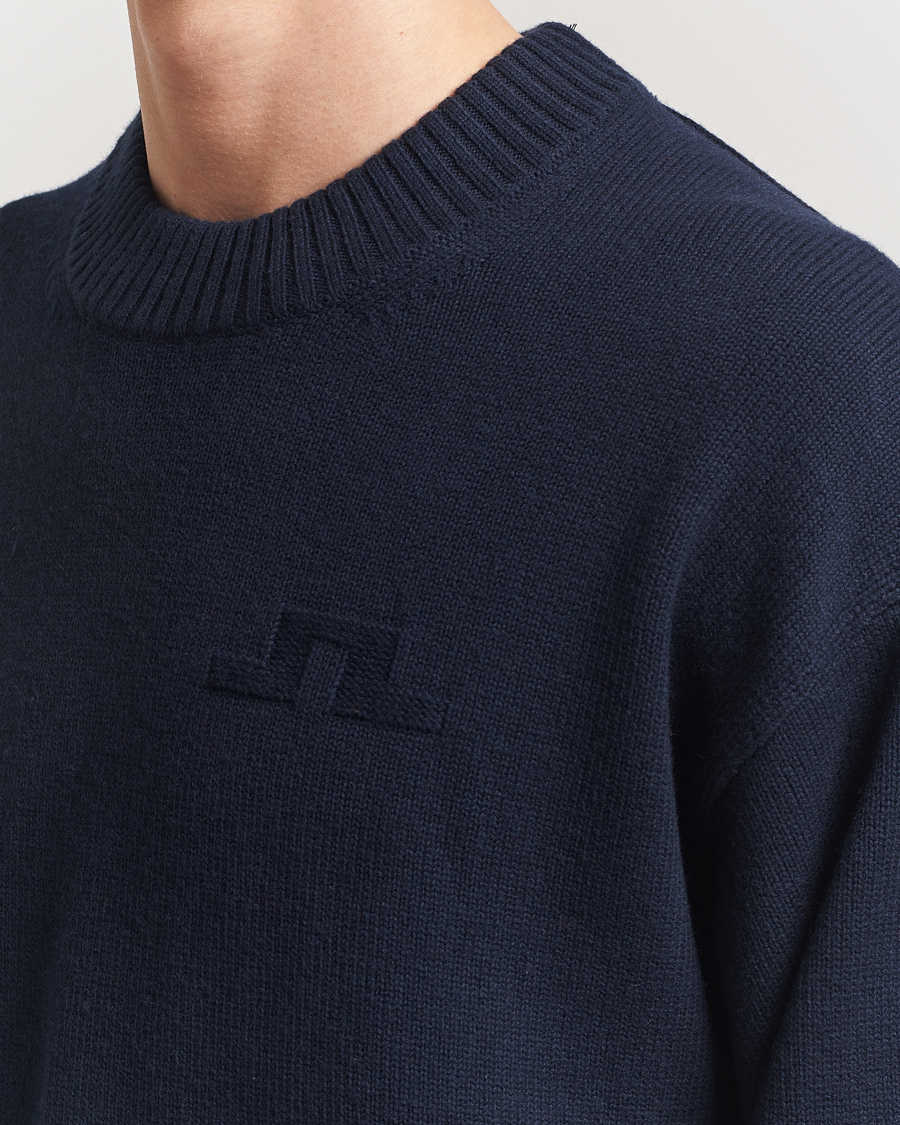 J.Lindeberg Eddy Cotton/Wool Crewneck Navy