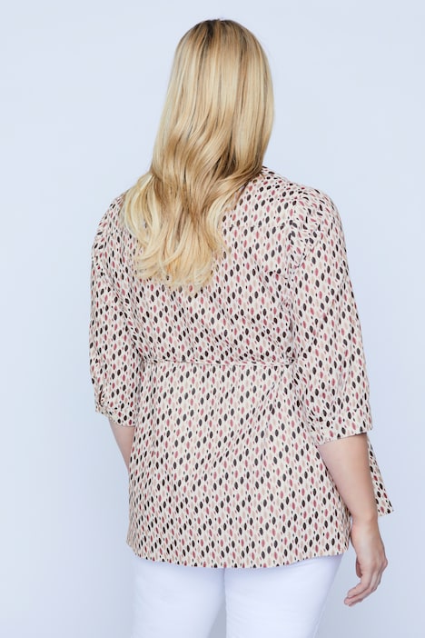 Bellieva-Bluse, Umstandsmode, Knopfleiste, 3/4-Ärmel, Biobaumwolle, GOTS