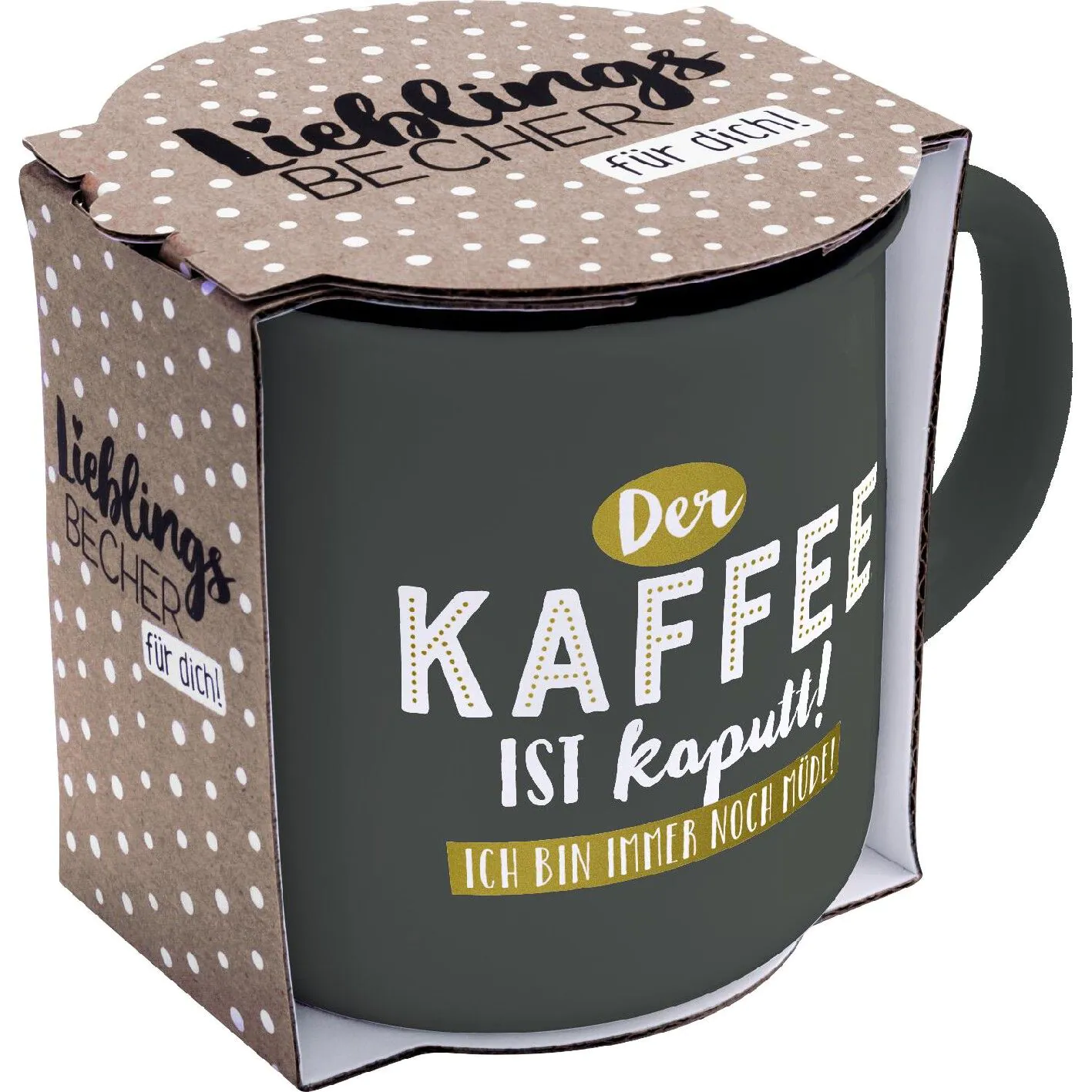 Becher Emaille-Optik, Kaffee, 350 ml