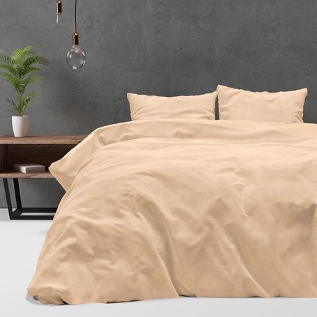 Dekbedovertrek Velvet Uni - Beige