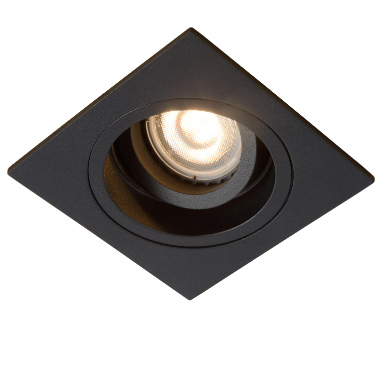 Lucide Embed 1 spot inbouw vierkant zwart