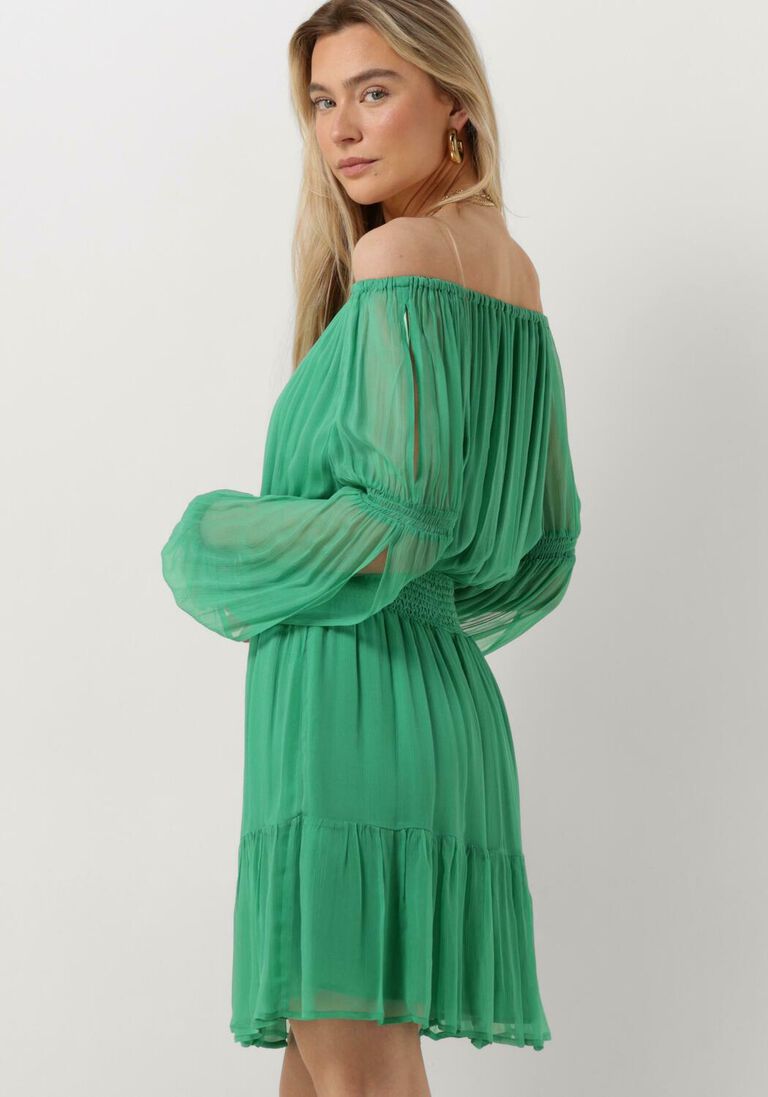 LIU JO groene liu jo mini jurk creponne dress