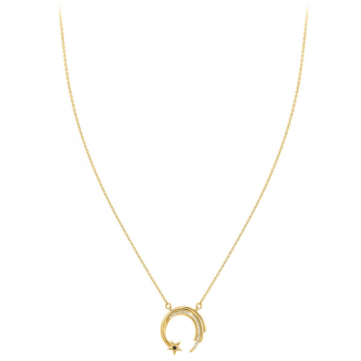 Collier Etoile Filante par SC Bohème orné d'un véritable diamant noir