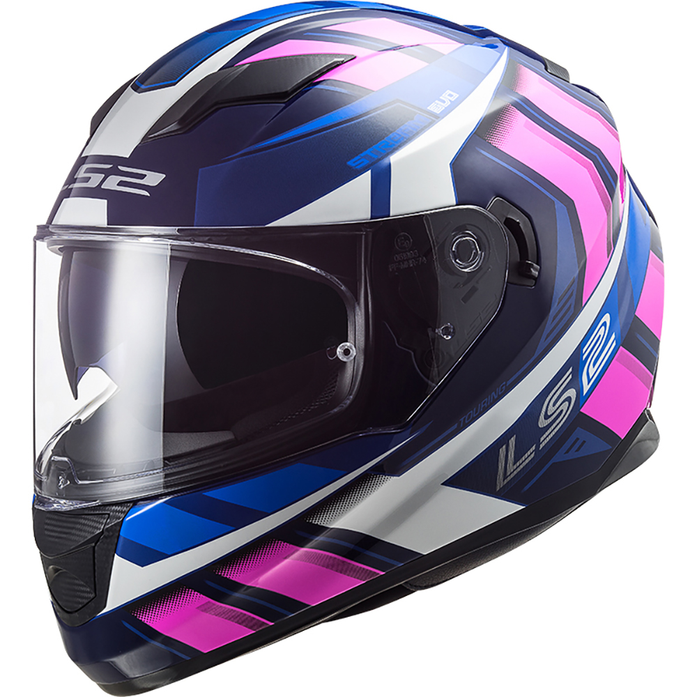 LS2 - Casque FF320 Stream Loop Bleu / Rose fluo / Blanc